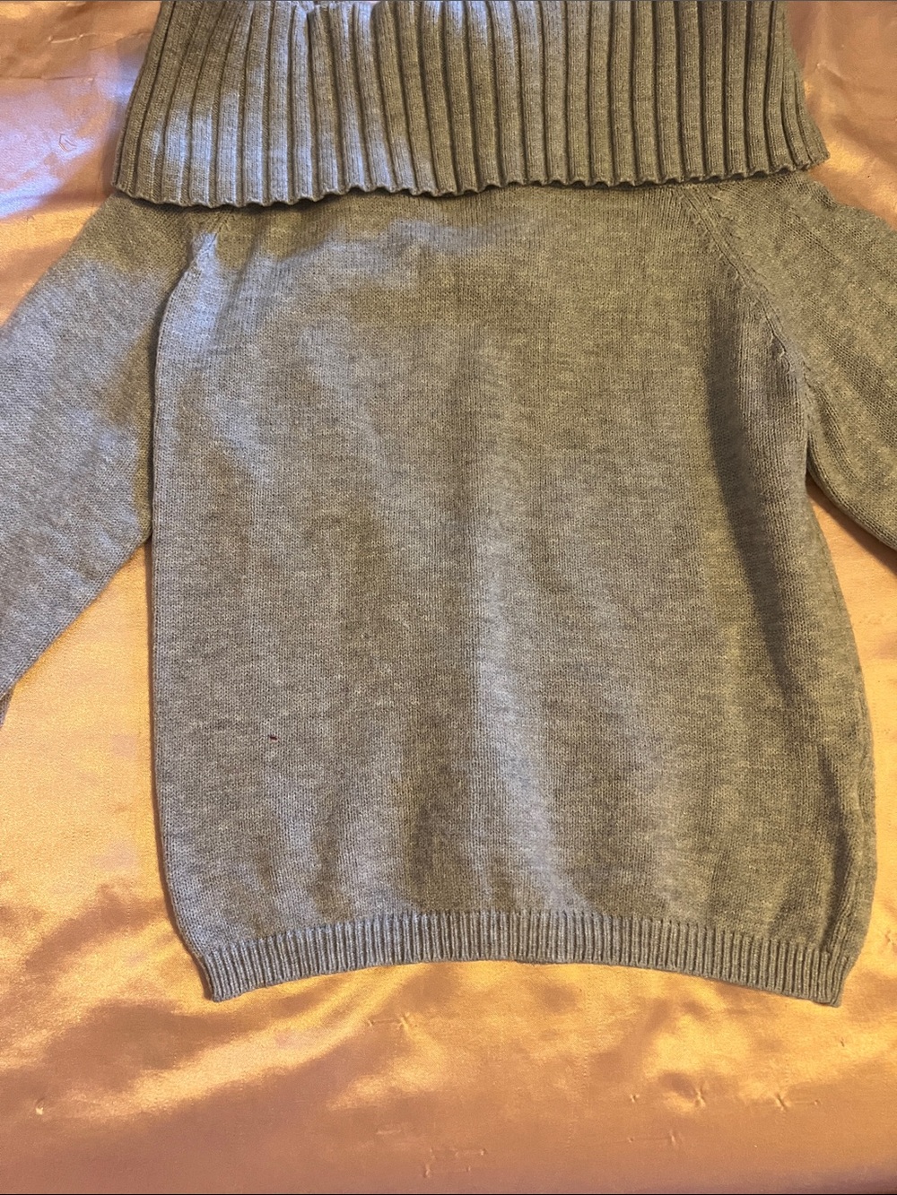 Cotton On Gray Off-the-Shoulder Foldover Sweater